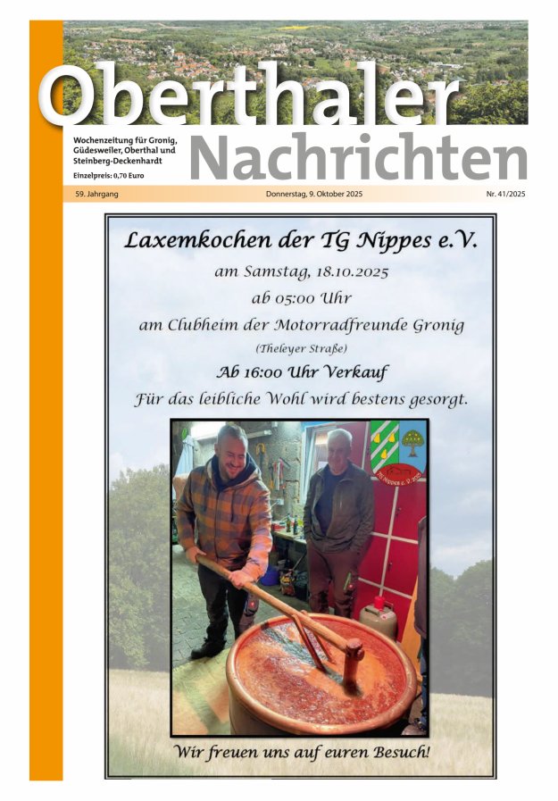 Oberthaler Nachrichten Titelblatt 41/2025