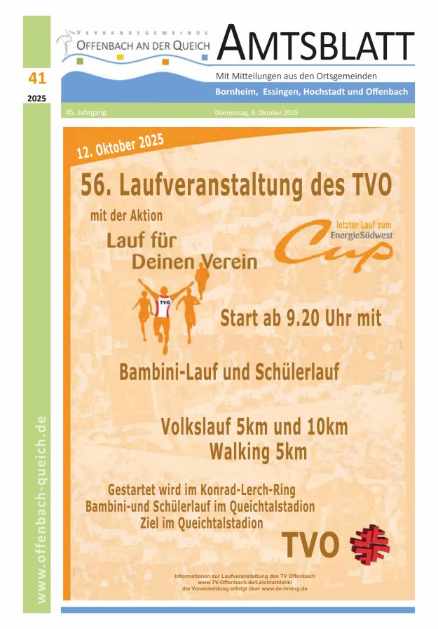 Amtsblatt VG Offenbach an der Queich Titelblatt 41/2025