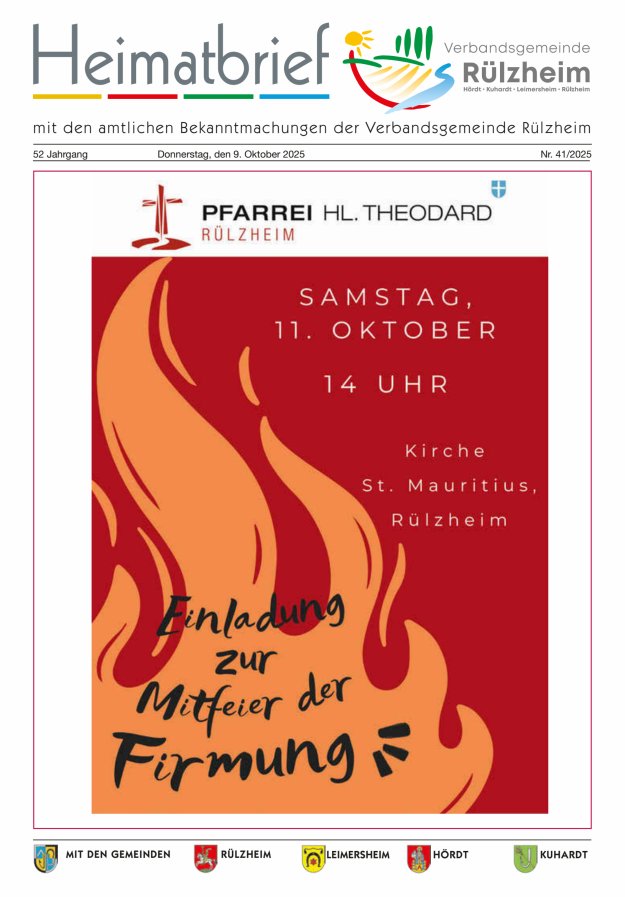 Heimatbrief VG Rülzheim Titelblatt 41/2025