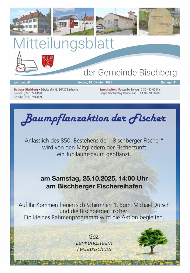 Mitteilungsblatt der Gemeinde Bischberg Titelblatt 41/2025