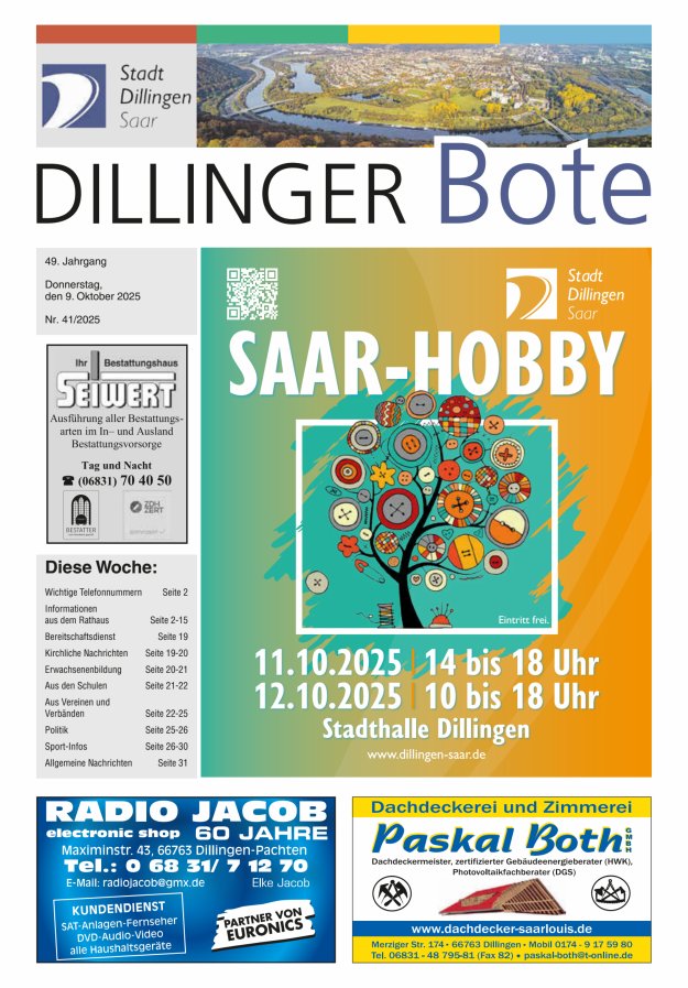 Dillinger Bote Titelblatt 41/2025