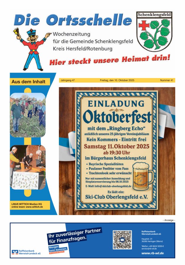 Die Ortsschelle Titelblatt 41/2025