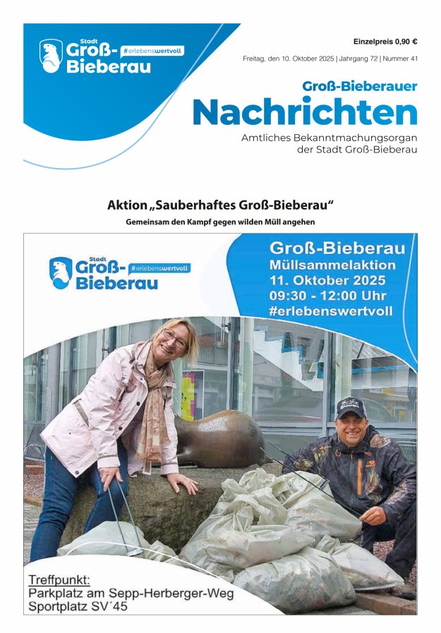 Groß-Bieberauer Nachrichten Titelblatt 41/2025