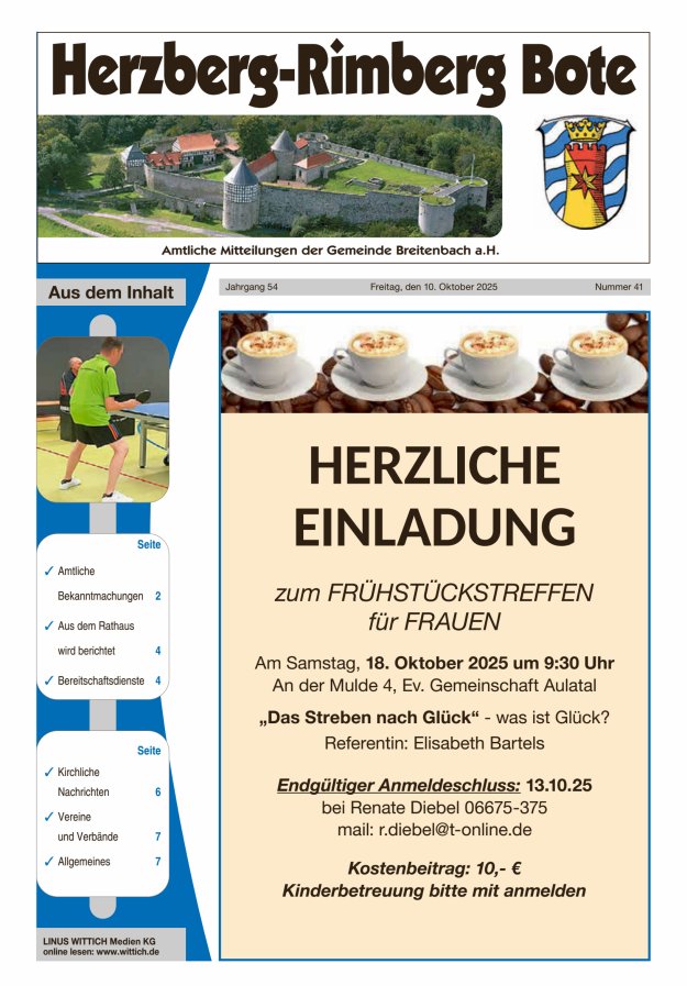 Herzberg-Rimberg Bote Titelblatt 41/2025