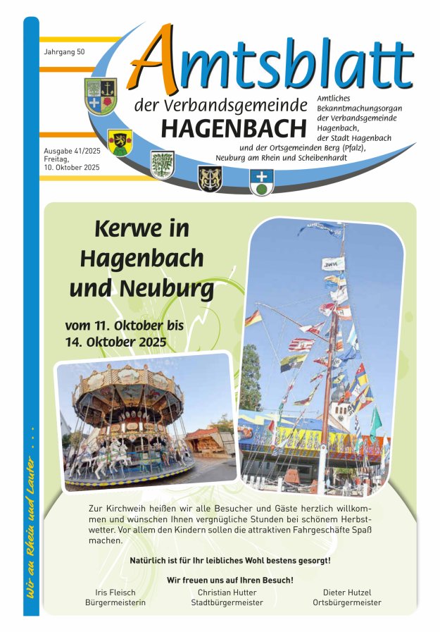 Amtsblatt der VG Hagenbach Titelblatt 41/2025