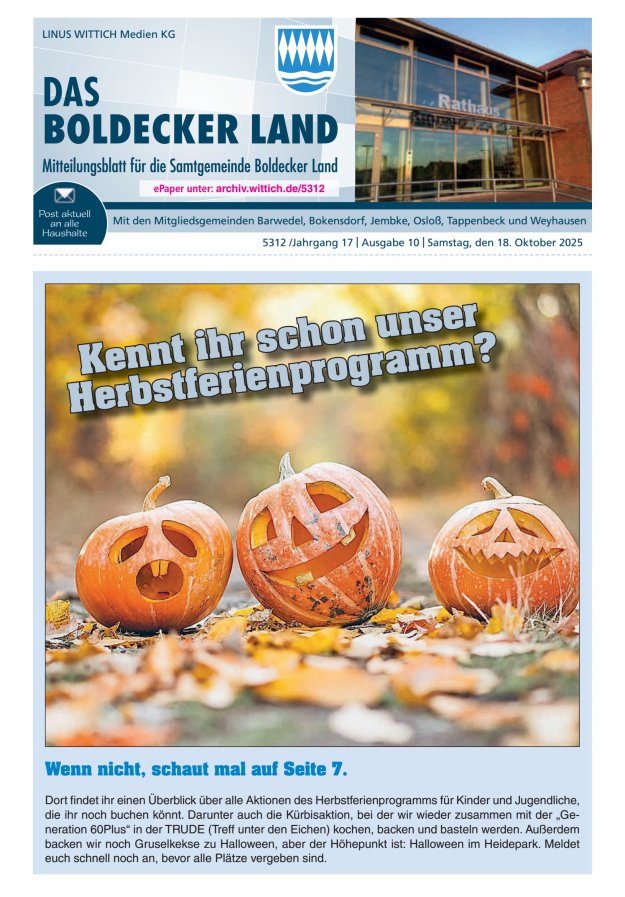Samtgemeinde Boldecker Land Titelblatt 10/2025