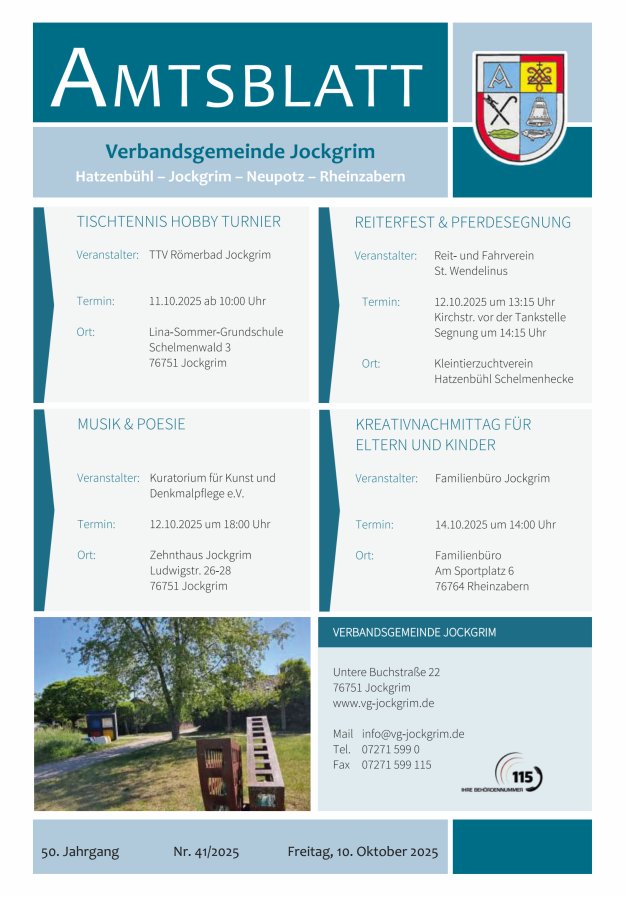 Amtsblatt VG Jockgrim Titelblatt 41/2025
