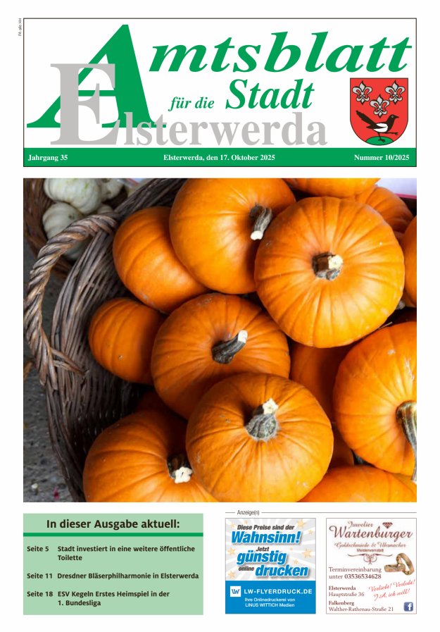 Amtsblatt für die Stadt Elsterwerda Titelblatt 10/2025