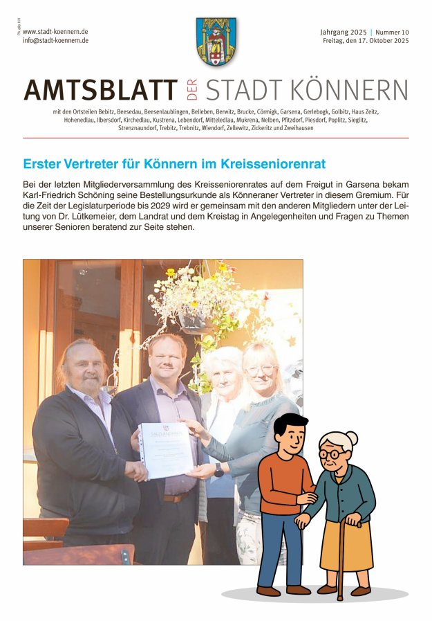 Anzeiger für die Stadt Könnern Titelblatt 10/2025