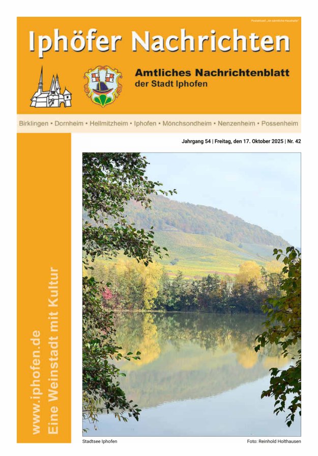 Iphöfer Nachrichten Titelblatt 42/2025