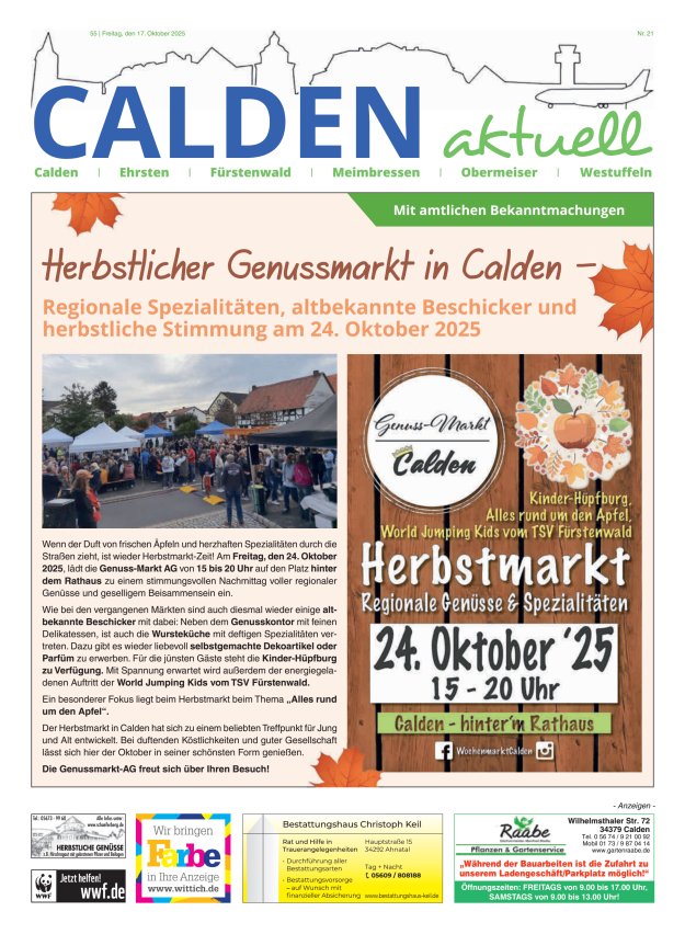 Calden aktuell Titelblatt 21/2025