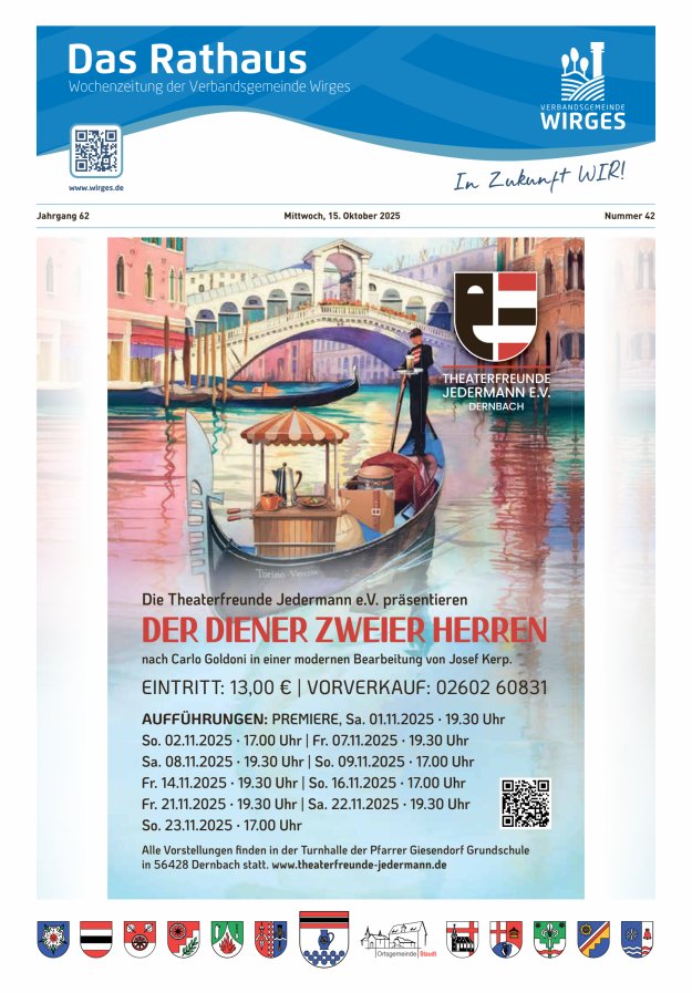 Das Rathaus - Informationen für die Bürger in der VG Wirges Titelblatt 42/2025