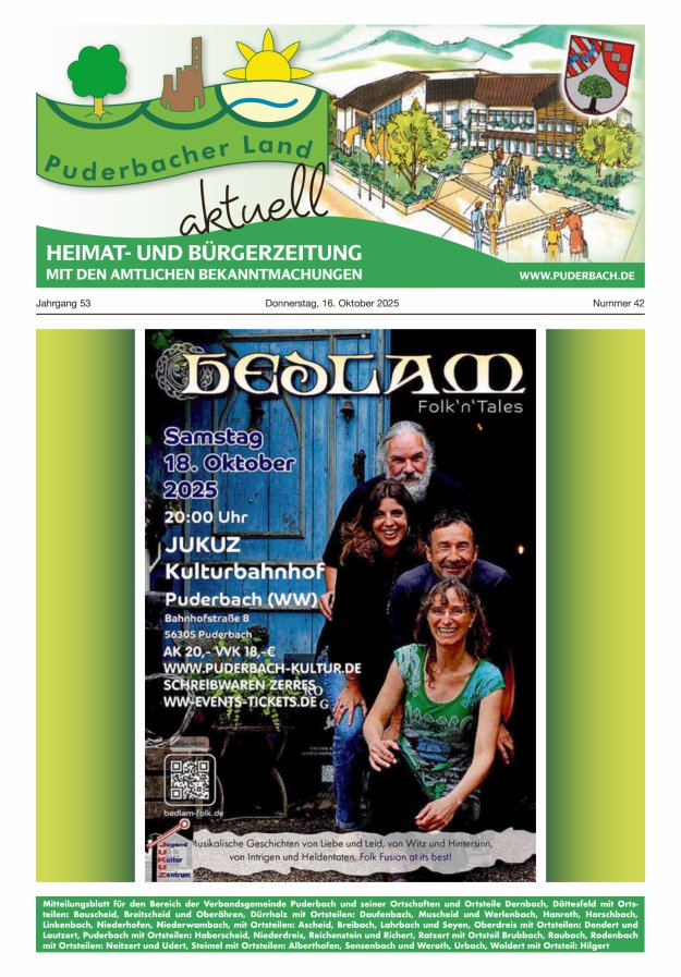 Puderbacher Land aktuell Titelblatt 42/2025