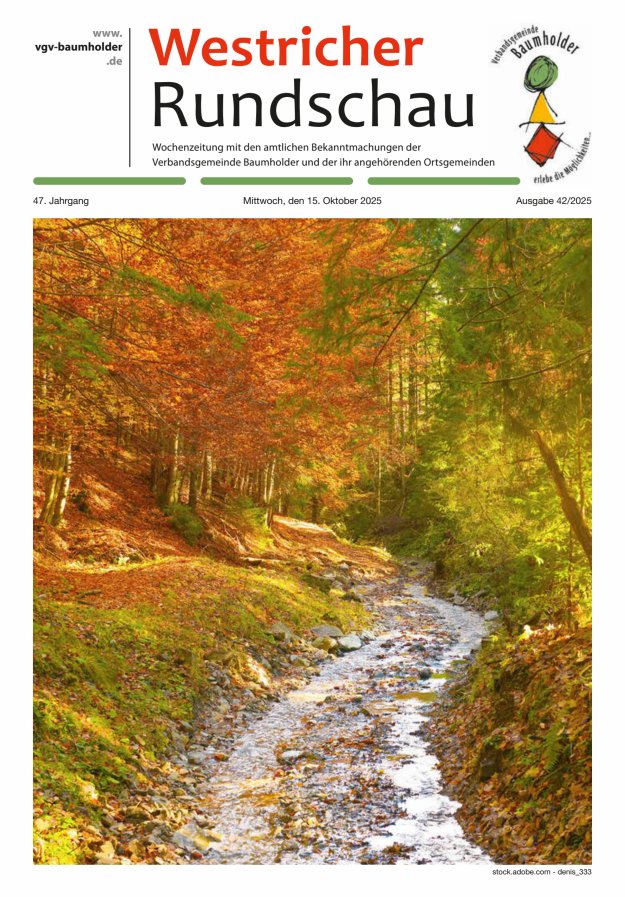 Westricher Rundschau VG Baumholder Titelblatt 42/2025