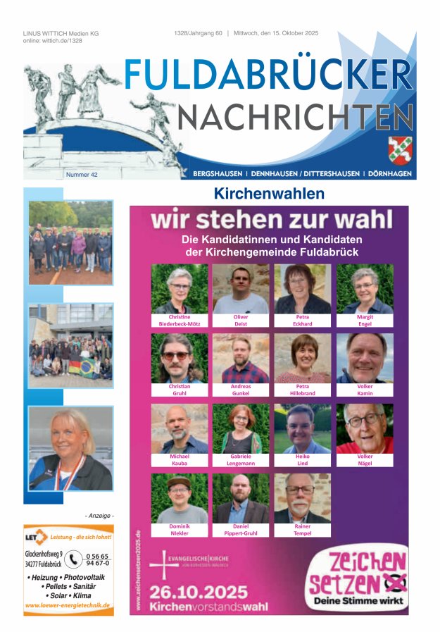Fuldabrücker Nachrichten Titelblatt 42/2025