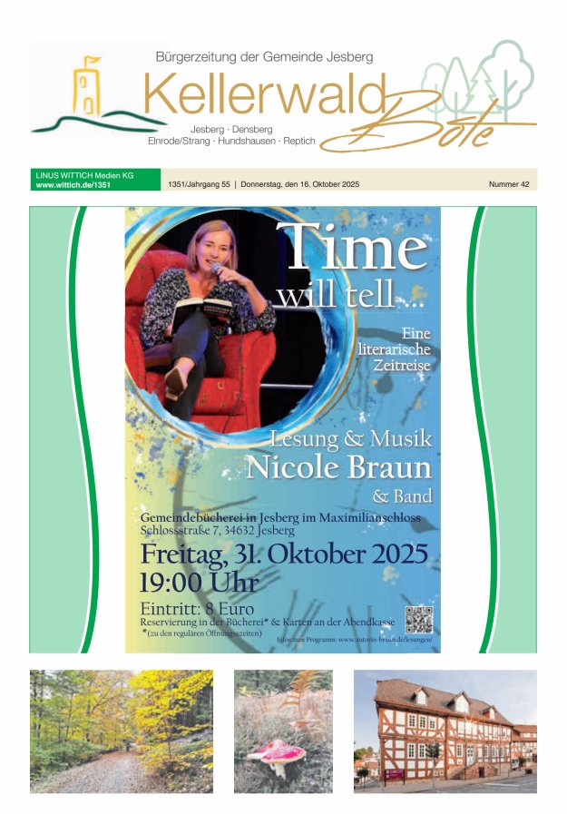 Kellerwaldbote - Bürgerzeitung der Gemeinde Jesberg Titelblatt 42/2025