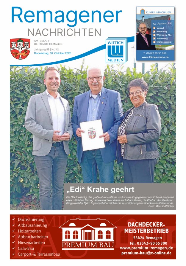 Remagener Nachrichten Titelblatt 42/2025