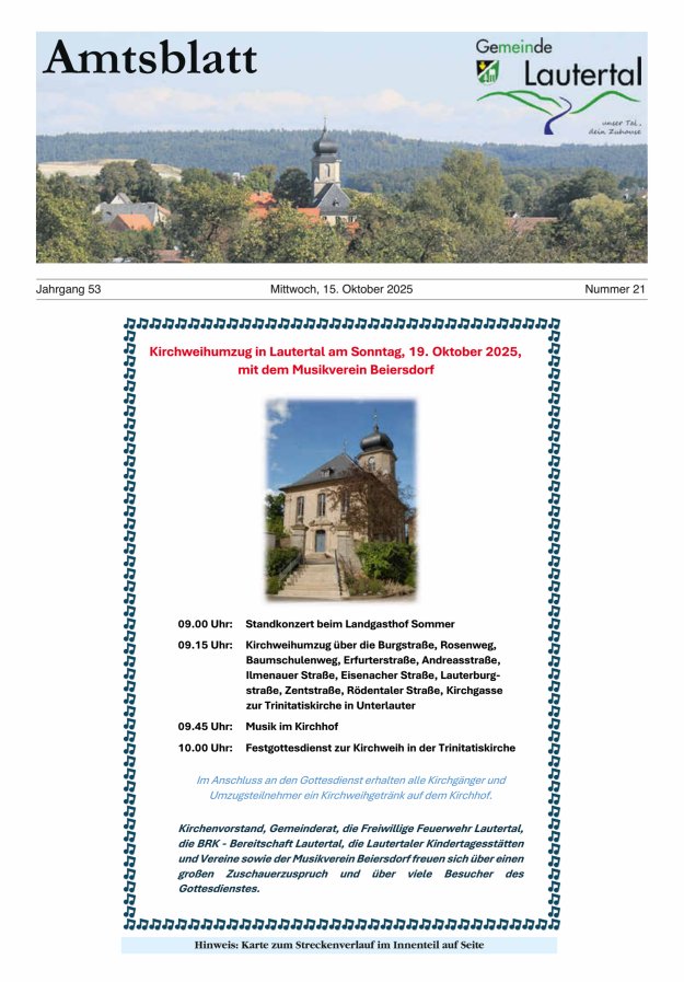 Amtsblatt der Gemeinde Lautertal Titelblatt 21/2025