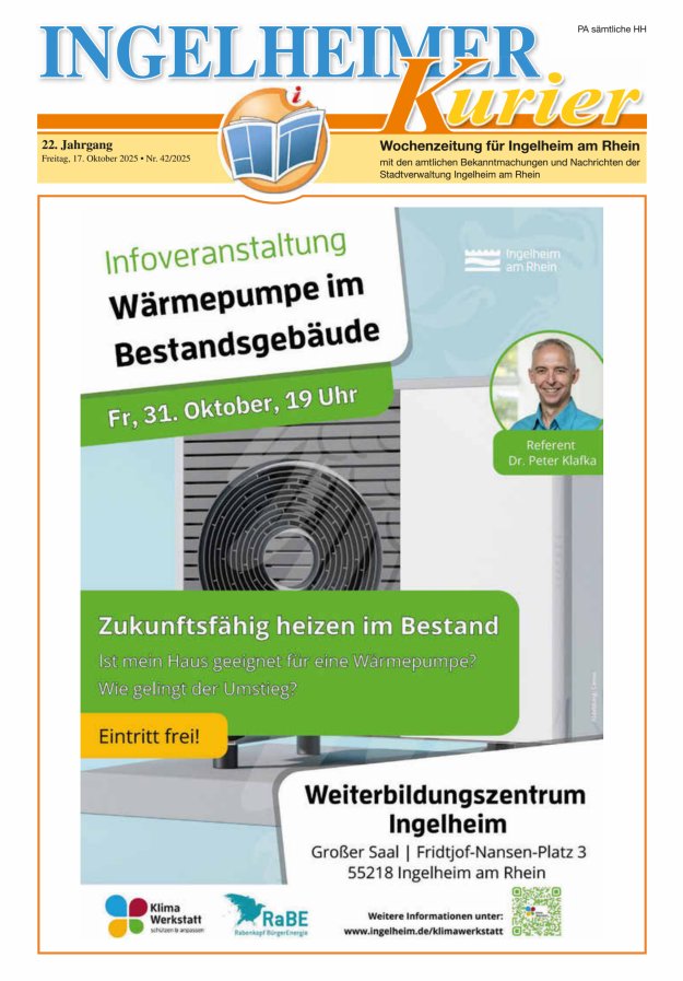 Ingelheimer Kurier Titelblatt 42/2025
