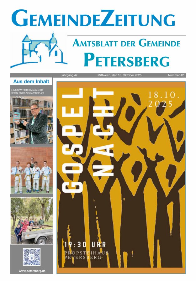 Amtsblatt Blickpunkt Petersberg Titelblatt 42/2025