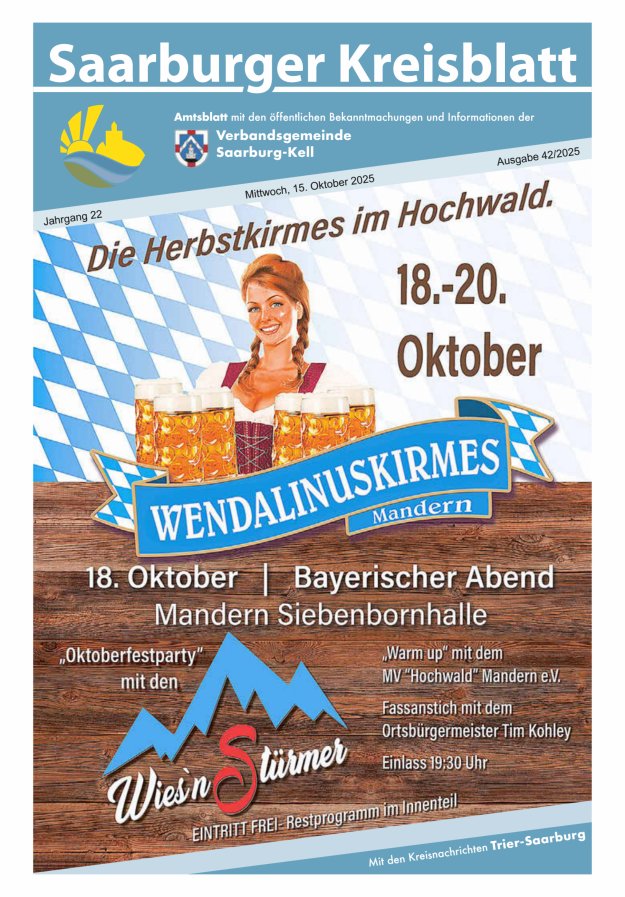 Saarburger Kreisblatt Titelblatt 42/2025