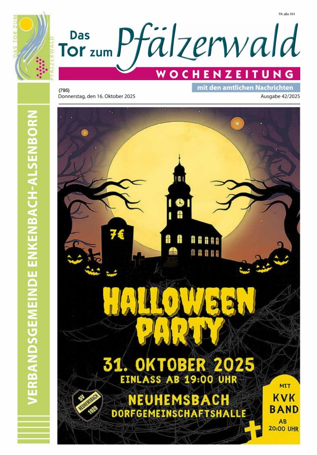 Das Tor zum Pfälzer Wald - VG Enkenbach-Alsenborn Titelblatt 42/2025