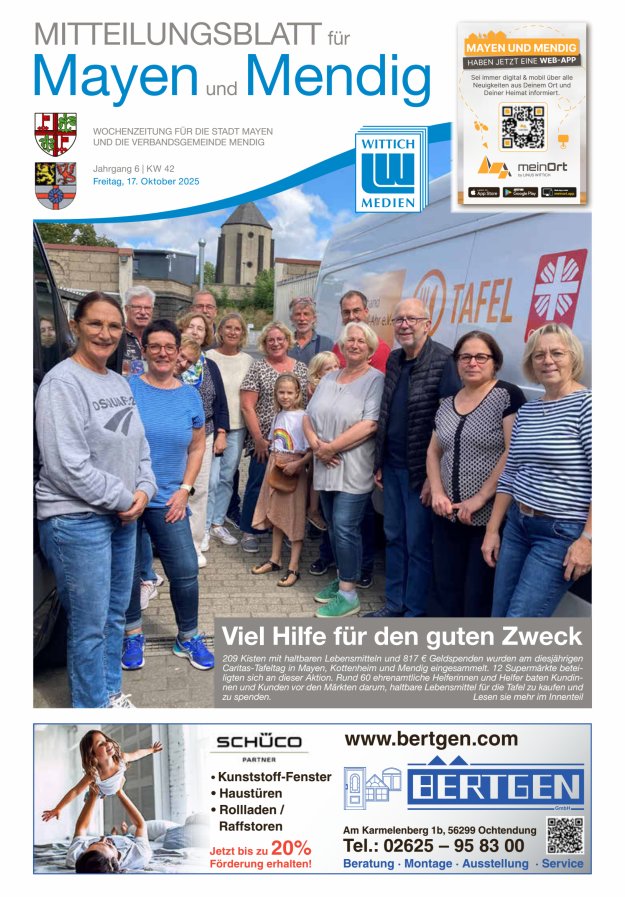 Mitteilungsblatt für Mayen und Mendig Titelblatt 42/2025
