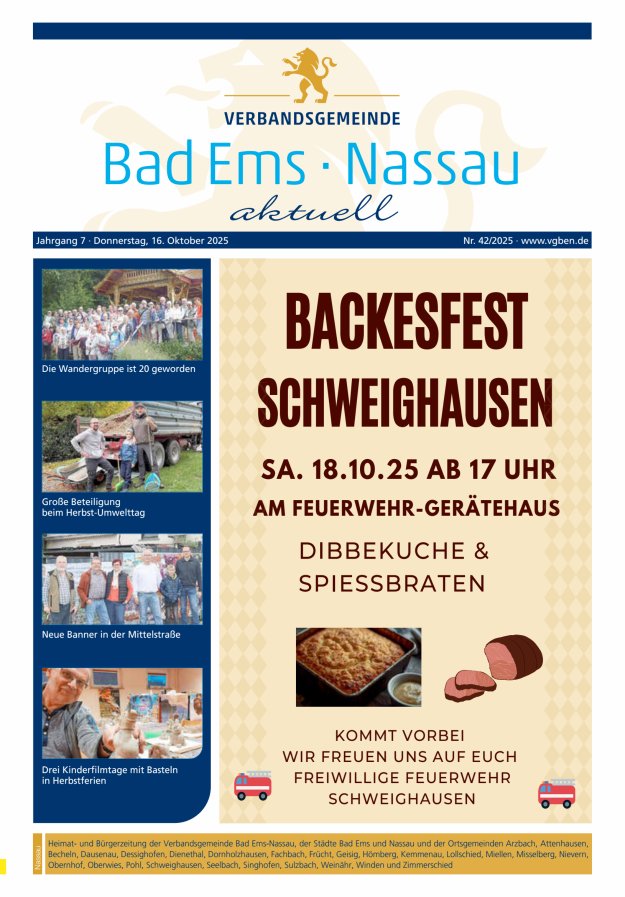 Bad Ems-Nassau aktuell Ausgabe Nassau Titelblatt 42/2025
