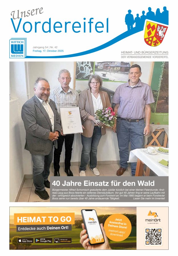 Mitteilungsblatt Vordereifel - Heimat- u Bürgerzeitung der VG Vordereifel Titelblatt 42/2025