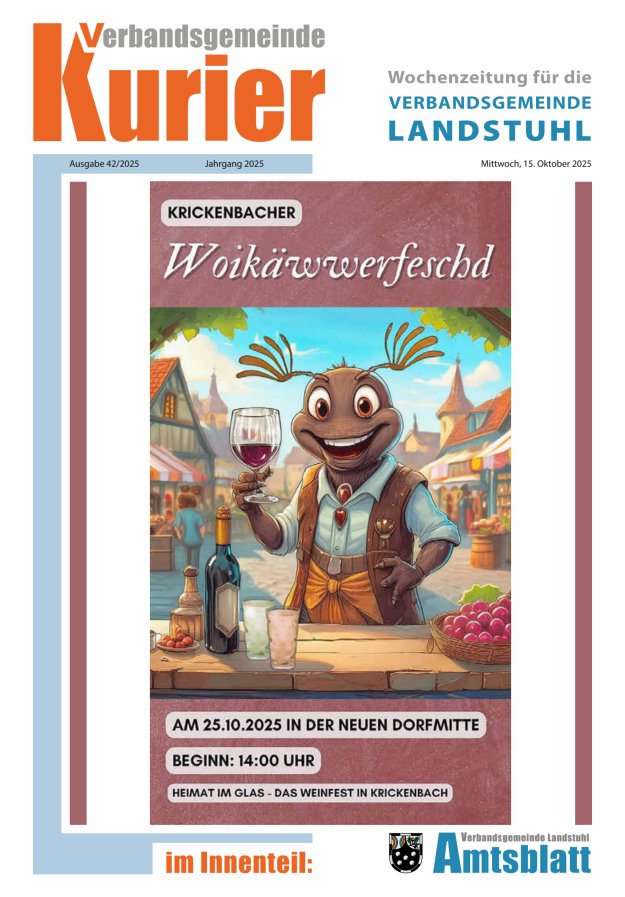 Verbandsgemeinde Kurier Landstuhl Titelblatt 42/2025