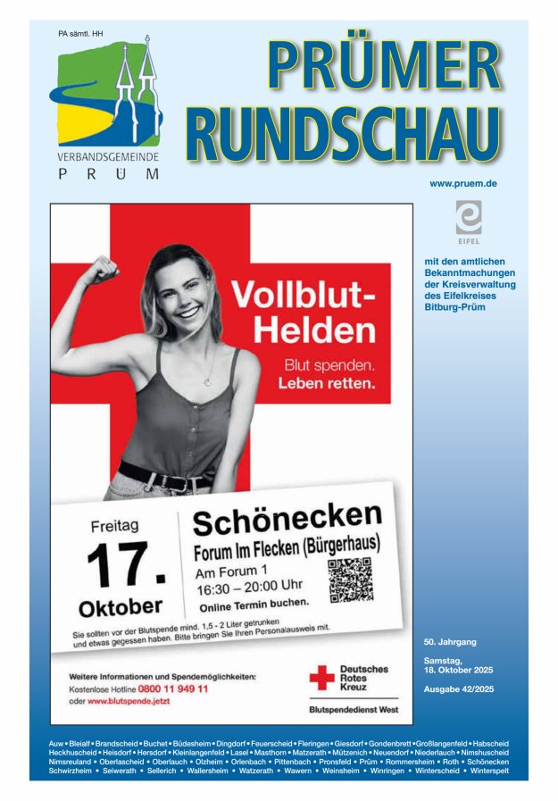 Prümer Rundschau Titelblatt 42/2025