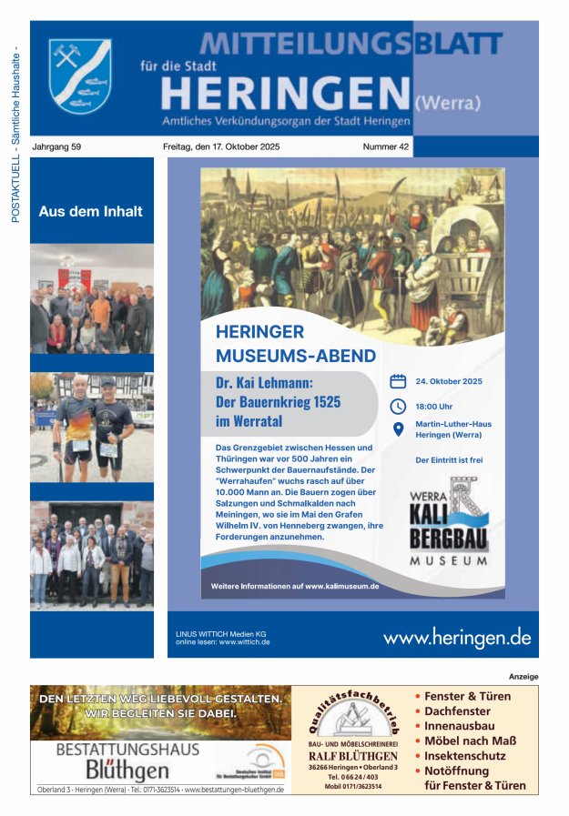 Mitteilungsblatt Heringen Titelblatt 42/2025