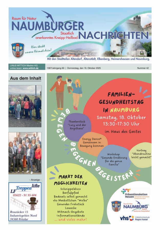 Naumburger Nachrichten Titelblatt 42/2025