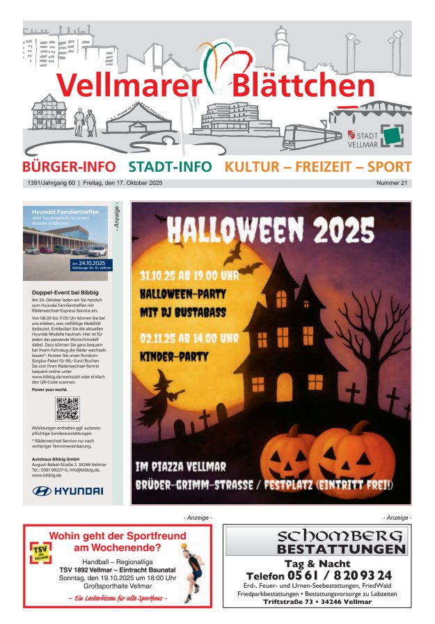 Vellmarer Blättchen Titelblatt 21/2025
