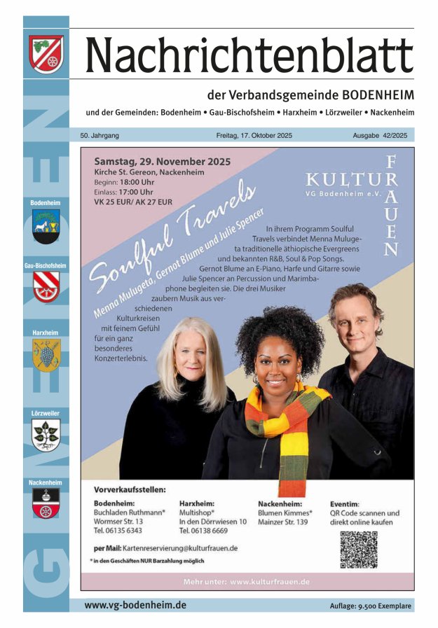 Nachrichtenblatt der VG Bodenheim              Titelblatt 42/2025