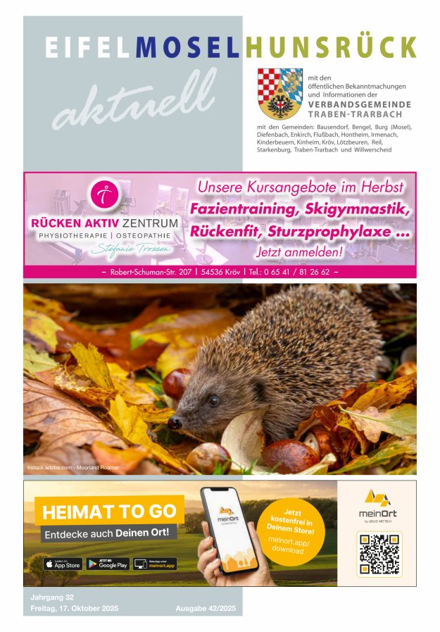 Eifel-Mosel-Hunsrück aktuell VG Traben-Trarbach Titelblatt 42/2025