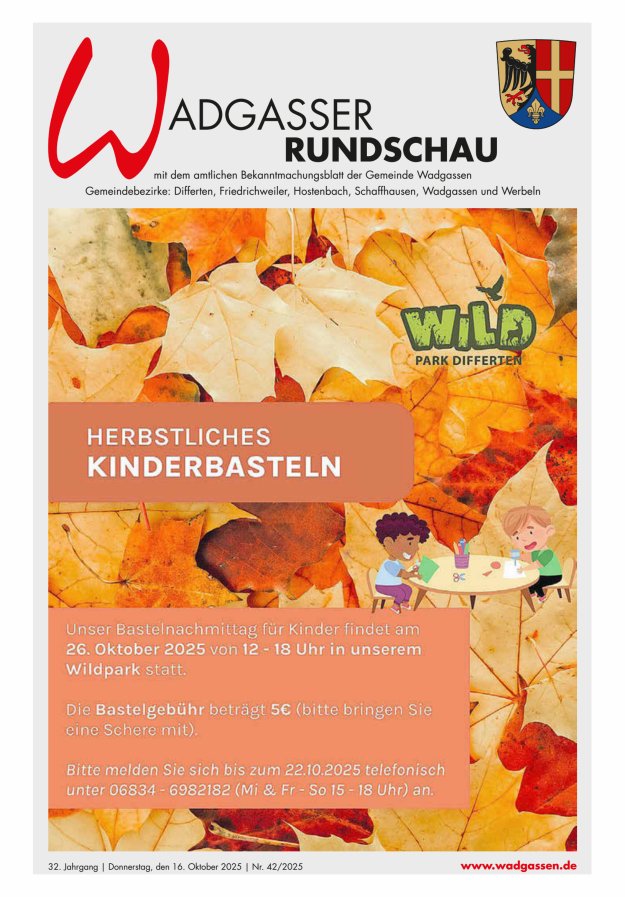 Wadgasser Rundschau Titelblatt 42/2025