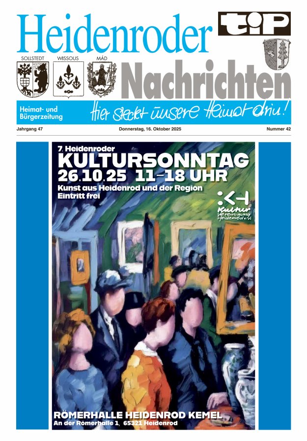 "tip" Heidenroder Nachrichten Titelblatt 42/2025