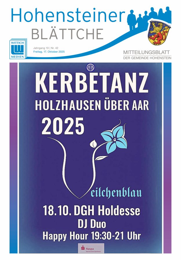 Hohensteiner Blättche Titelblatt 42/2025