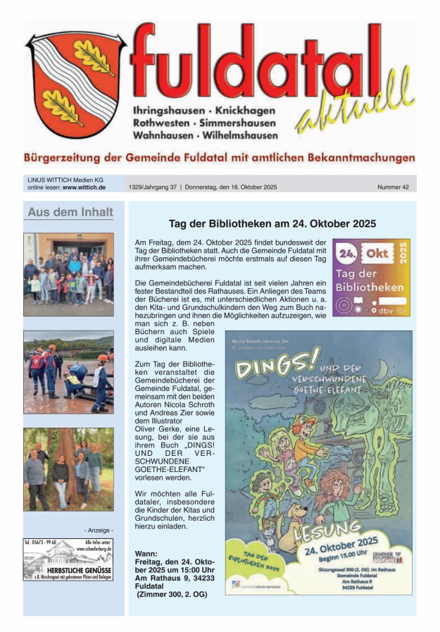 Fuldatal aktuell Titelblatt 42/2025