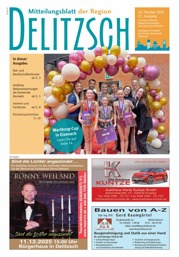 Mitteilungsblatt der Region Delitzsch Titelblatt 21/2025