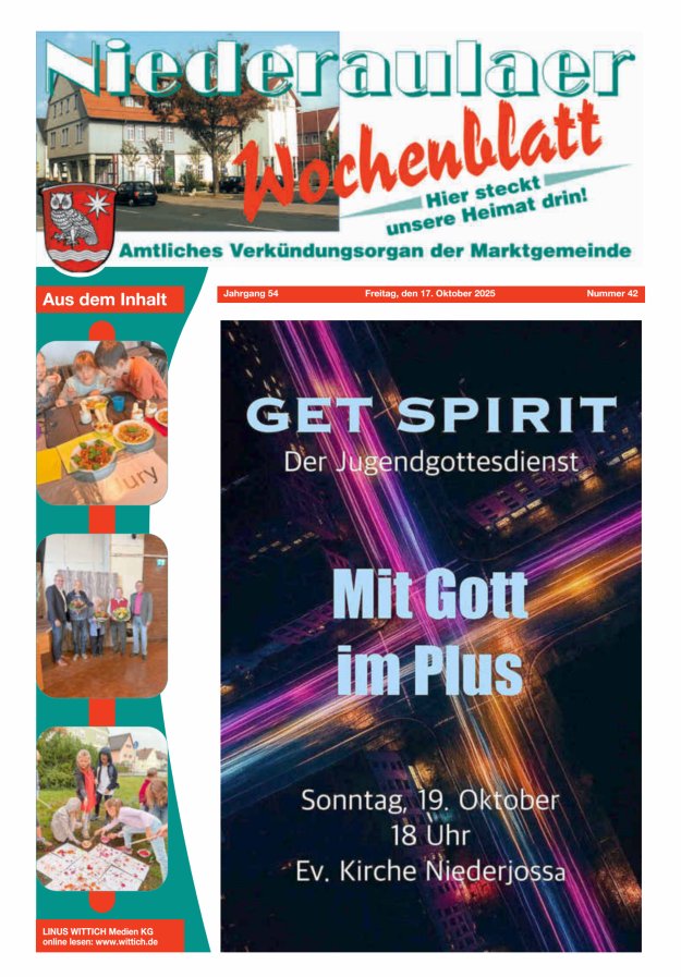 Niederaulaer Wochenblatt Titelblatt 42/2025