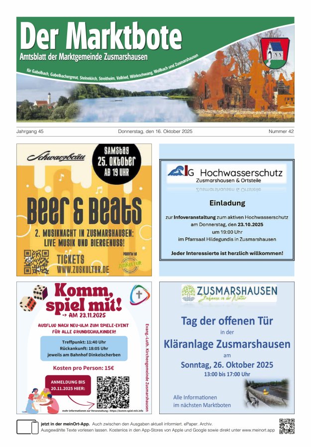 Zusmarshausen - Der Marktbote Titelblatt 42/2025