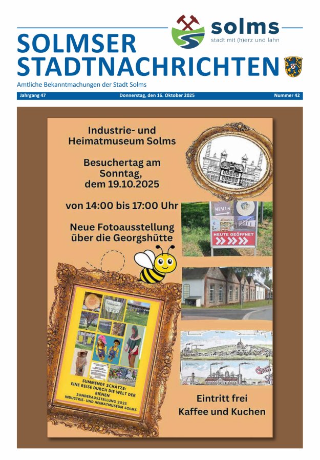 Solmser Stadtnachrichten Titelblatt 42/2025