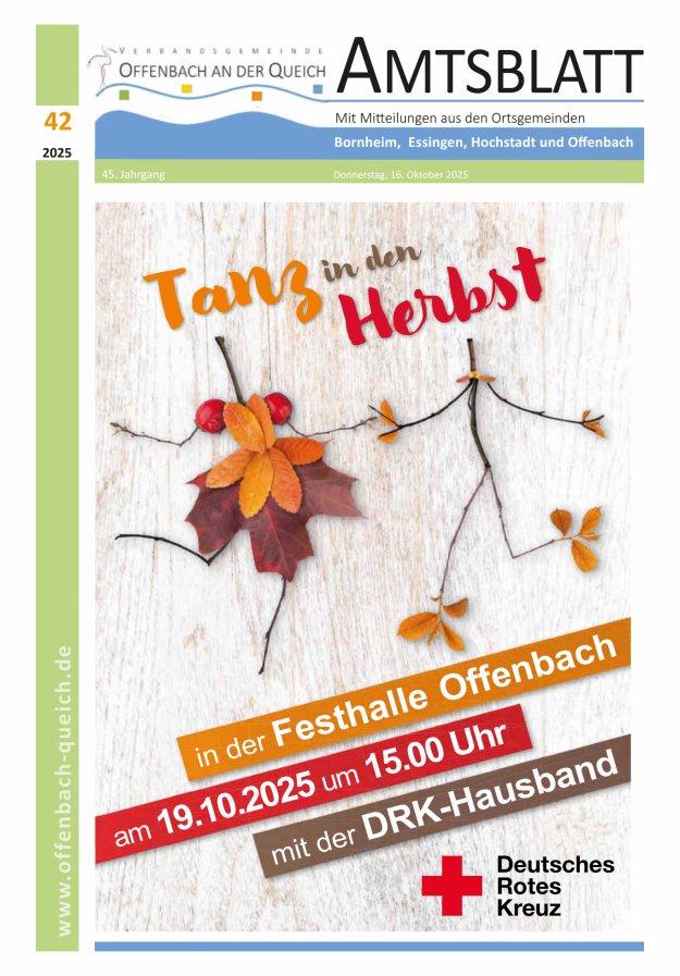 Amtsblatt VG Offenbach an der Queich Titelblatt 42/2025