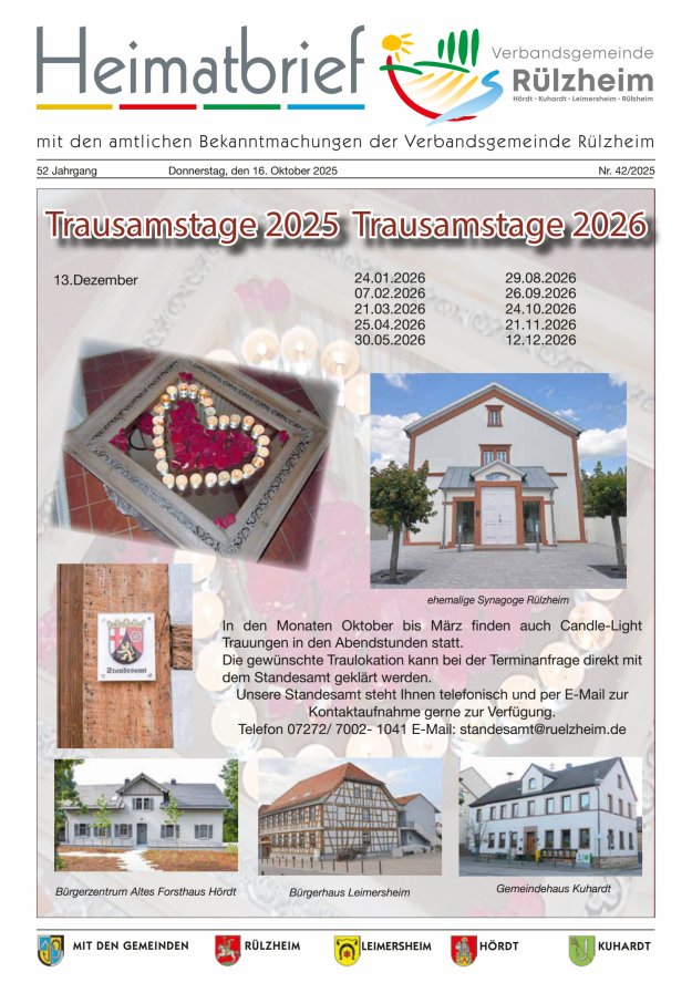 Heimatbrief VG Rülzheim Titelblatt 42/2025