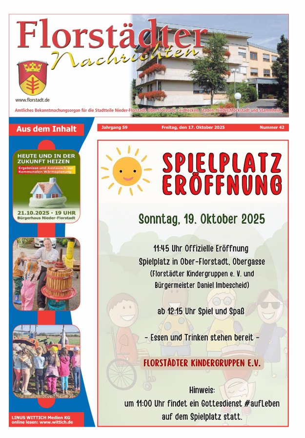 Florstädter Nachrichten Titelblatt 42/2025