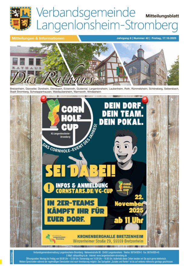Das Rathaus - MTB d VG Langenlonsheim-Stromberg  Titelblatt 42/2025