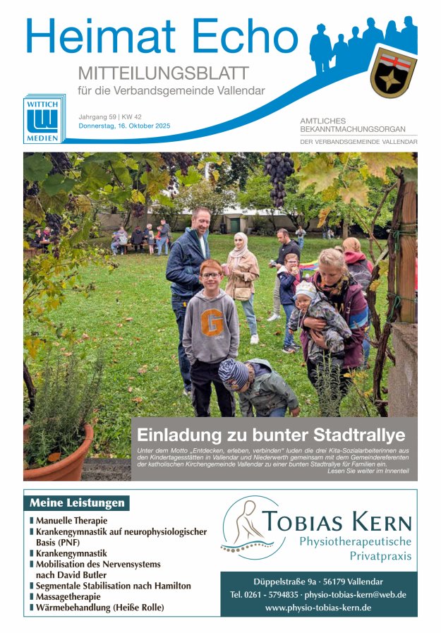 Heimat-Echo - Heimat- und Bürgerzeitung Verbandsgemeinde Vallendar Titelblatt 42/2025