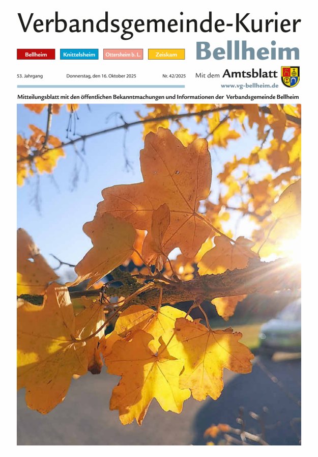 Verbandsgemeinde-Kurier Bellheim Titelblatt 42/2025